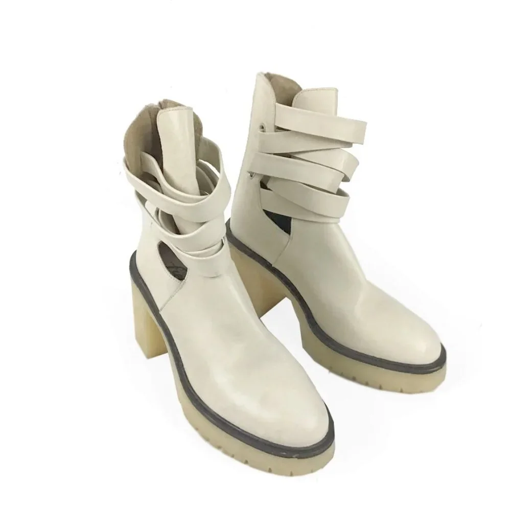 Free People Jesse Cutout Platform Off White Boot